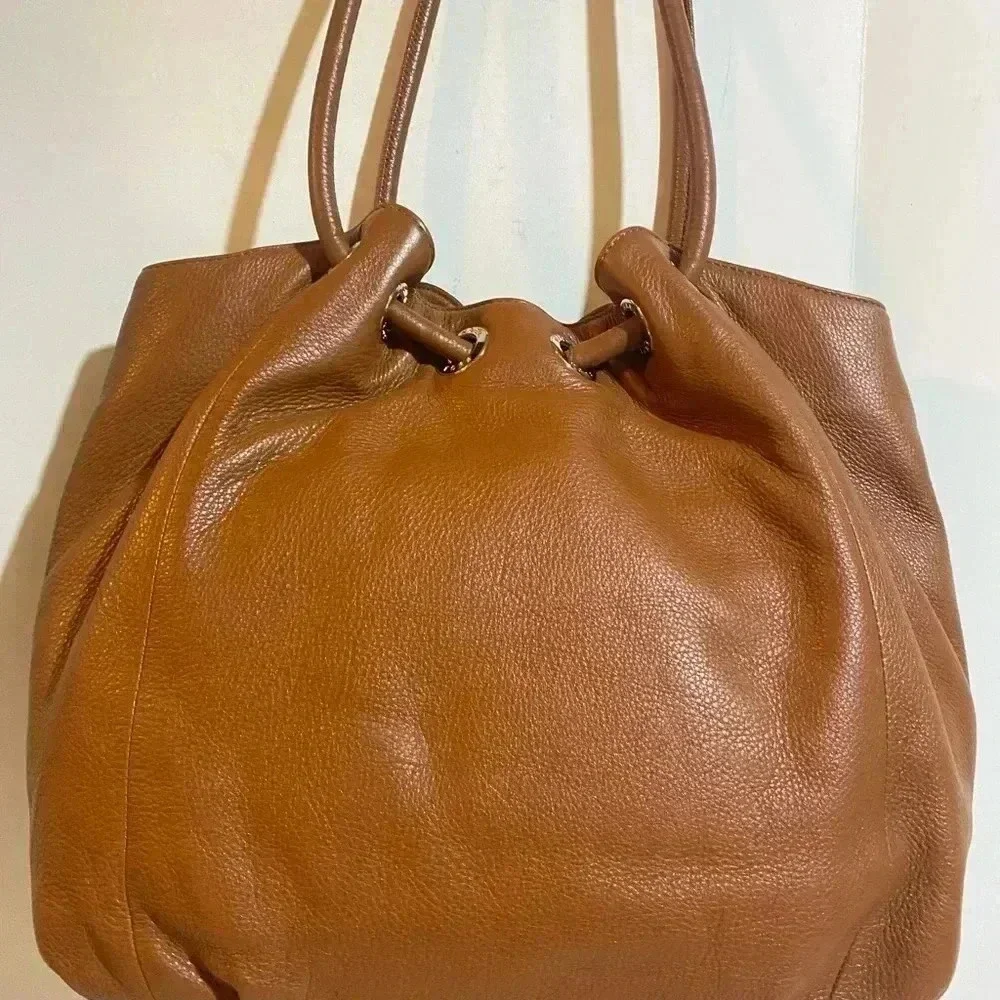 Michael kors brown leather satchel handbag